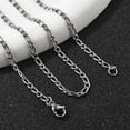 thumbnail image 3 of 10 pc Non-Tarnish 304 Stainless Steel Figaro Chain Necklaces with Lobster Claw Clasps Stainless Steel color 23.66 inch(60.1cm) 2.5mm, 3 of 4