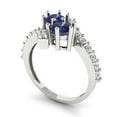 thumbnail image 2 of 1.98ct Round Cut Blue Sapphire 18k White Gold Engraving Statement Bridal Wedding Designer Ring Size 5, 2 of 5