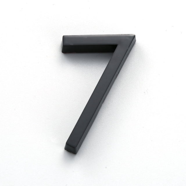 Lefu Adhesive Glossy 3D House Number Door Plate Sign Outdoor Hotel Room Number Black
