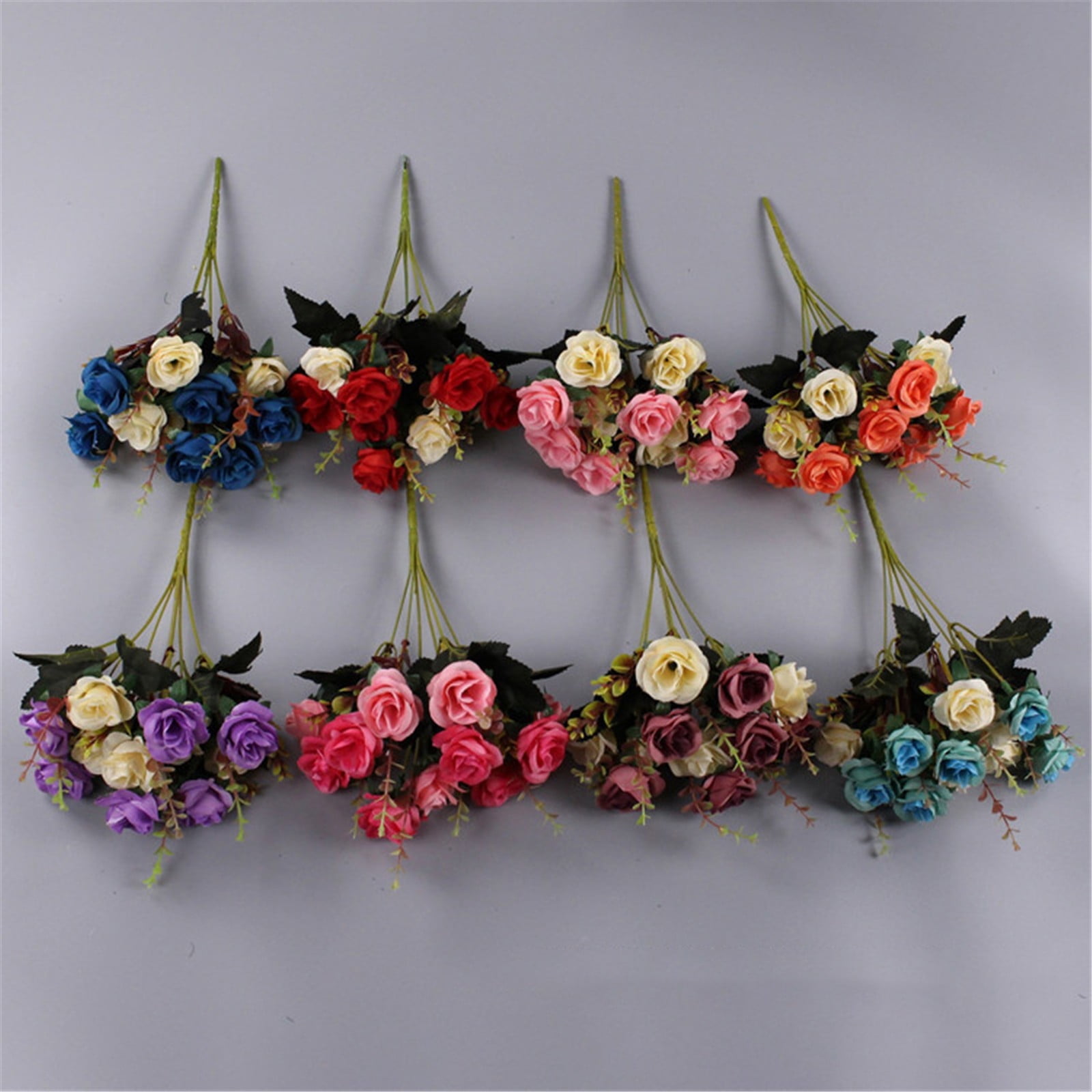 ZFSBZBS 3 Pcs 12 Head Artificial Flowers, Artificial Peony Small Silk Flowers Fake Peonies Bouquet Rose Flower Arrangement Table Centerpiece for Dining Party Home Decoration Hot Pink