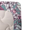 thumbnail image 3 of Ambesonne Vintage Fitted & Flat Sheet with Sham 3 Pcs Set, Blooming Flowers Birds Plot, Twin XL, Pastel Pink Slate Blue, 3 of 4