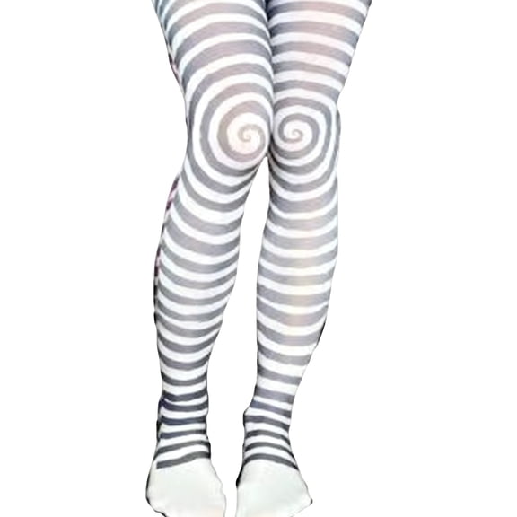 Subcultures Stockings Leggings Hosiery for Women Teen Girls Japanese Punk Spirals Striped Pattern Opaque Tights Pantyhose