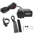 thumbnail image 1 of Cargador de coche USB dual con voltímetro LED rojo Entrada de 10?24 V Salida de 5 V 3.1 A para motocicletas, vehículos todo terreno UTV Teléfonos Tabletas GPS, 1 of 8