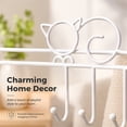 thumbnail image 3 of NOGIS Over The Door Hooks - Sturdy Metal Over Door Hanger Coat Rack with 7 Hooks for Bag, Coat, Towel, Hat, Robes, Scarves, Closet, Fits 1.77" Thick Door (White), 3 of 7