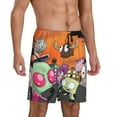 thumbnail image 2 of Dib Invader Zim Gaz Gir Men's Short Pajama Pants Lightweight Daily Lounge Shorts Bottoms Sleepwear Cozy Soft Home Pajama Pants Shorts, 2 of 9