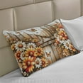 thumbnail image 2 of Ambesonne Rustic Knitted Quilt Pillowcover, Farmhouse Summer Chamomiles, 30"x20", Orange Sepia and Off White, 2 of 2