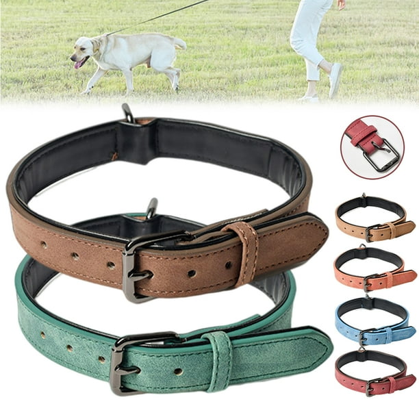 Goory Dog Collars Personalized Custom Leather Dog Collar Name Id s For Small Medium Large Dogs Pitbull Bulldog Walmart Com Walmart Com