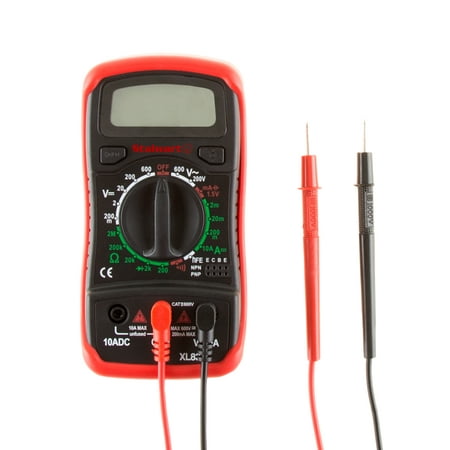 Digital Multimeter with Backlit LCD Display and Needle Probes- Amp, Ohm and Voltage Tester for Outlets, Wire Continuity and Batteries by