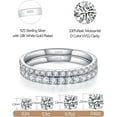 thumbnail image 2 of Wedding Band Wedding Rings for Women 925 Sterling Silver Rings with 18K White Gold Plated Eternity Stackable Engagement Ring Anniversary Band Size 3.5-12, 2 of 7