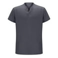 thumbnail image 4 of XIAONU Men's Henley V Neck Slim Tee Fitted Short Sleeve Henley Neck Pullover Shirt Soft Casual Daily Tees, 4 of 5