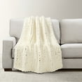thumbnail image 3 of Lush Decor Microfiber Hygge Ultra Soft Cozy Chenille Chunky Knit Blanket/Throw Ivory Single 40X72, 3 of 11