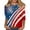 U3-Holiday Patriotic Blouses, variant on Womens Independence Day Tops Funny Patriotic USA Flag Pattern Tees Cute 3/4 Sleeve T Shirts Crewneck Lightweight Blouses Shirts Plus Size S-5XL