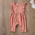 thumbnail image 4 of 6M-18M Newborn Infant Baby Girl Clothes Ruffle Romper Jumpsuit Sleeve Solid Outfit Clothing, 4 of 5