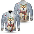 thumbnail image 3 of Playful Shiba Inu Welcomes Winter Snowy Day with Cardinal Bird All Over Print 3D Baseball Jacket Shibas Dog Lovers Gifts Idea Bomber Jacket Softball - 12017, 3 of 6