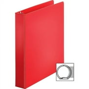 Biness Source Basic Round Ring Binders 1 1/2" Binder Capacity - Letter - 8 1/2" x 11" Sheet Size - Round Ring Fastener(s) - Vinyl - Red - 1.02 lb - 1 Each