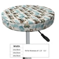 thumbnail image 7 of Picia Transport Train pattern Round Stool Covers Comfy Seat Covers Stretch Removable WashableChair Slipcover Round Bar Chair Cushion Cover-13 inch, 7 of 7