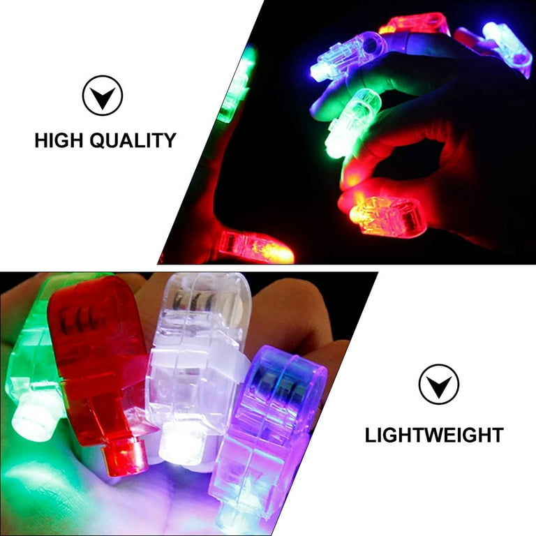 Fiber Optic FingerBeams Finger Ring Lights - 4 pack, assorted colors