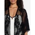 thumbnail image 4 of Time and Tru Women's Lace Coverup, Sizes S/M, Black Soot, 4 of 5