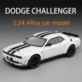 thumbnail image 2 of 1:24 Dodge Challenger SRT Hellcat Alloy Modified Racing Car Model Diecasts Metal Sports Car Model Sound and Light Kids Toys Gift White, 2 of 6