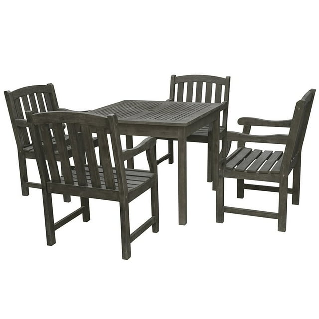 Vifah Renaissance 5 Piece Patio Dining Set in Vista Gray