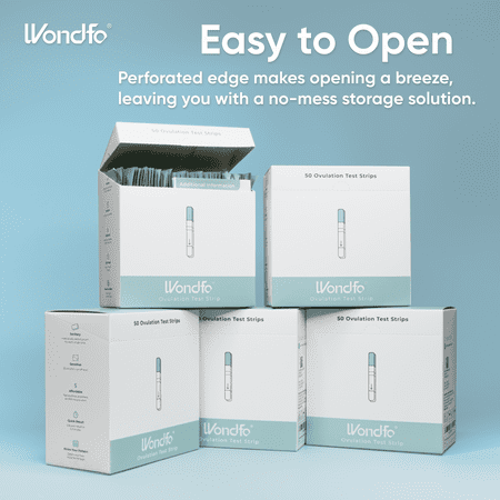 Wondfo - 50 Count Individually Ovulation Test Strips - Detecting LH Surge & Highly Sensitive at Home Test Kit (50 Count) - W2-S50