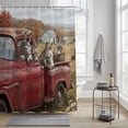 thumbnail image 3 of Farm Donkey Animal Shower Curtain, Vintage Red Truck Daisy Brown Tree House Waterproof Shower Curtain Set with 12 Hooks Lightweight Bath Curtains Fabric Bathroom Decor 60x72 Inches, 3 of 9