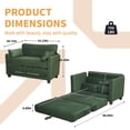 thumbnail image 2 of Lisonu Convertible Corduroy Sofa Bed 2-Seater with Side Storage – 2‑in‑1 Compact or Wide Loveseat Sleeper, One‑Person Switch, High‑Rebound Sponge, Composite Wood Frame, Dark Green, 2 of 20