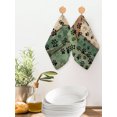 thumbnail image 2 of Dark Sage Green Brown Kitchen Dish Towels for Drying Dishes Set of 3, Farmhouse Dog Paw Vintage Waffle Weave Microfiber Hand Tea Bathroom Towels Quick Dry & Absorbent Towel 12x12, 2 of 7