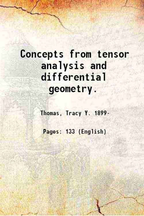 Concepts from tensor analysis and differential geometry. 1961