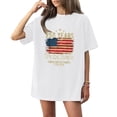 thumbnail image 2 of Womens Usa 250th Anniversary Shirt Casual America Flag Print Crew Neck Short Sleeve Tee Tops Patriotic Shirts, 2 of 4