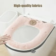 thumbnail image 4 of YgkuHd Toilet Seat Cover, Thickened Universal Toilet Seat Cushion Sitting Toilet Cover Warm Version Washable Toilet Seat Cushion Household Toilet Collar Washable D Shapetoilet Seat Cushion (Pink), 4 of 6