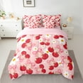 thumbnail image 2 of Homewish Red Bowknot Cherry 7-Piece Twin Bedding Sets For Children Teens Girls,Chic Floral Daisy Bedding Comforter Set,Cartoon Polka Dots Breathable Sheet Sets,Luxury Bedroom Decor,Reversible, 2 of 8
