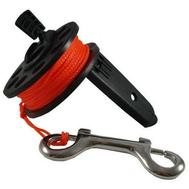 Scuba Diving Compact Finger Spool with Plastic Handle 65ft - Orange Line