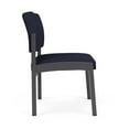 thumbnail image 4 of Lenox Steel Reception Waiting Armless Guest Chair / Charcoal Steel / Navy Blue, 4 of 5