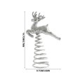 thumbnail image 2 of Rysoverian Christmas Reindeer Tree Topper, Spring Base Leaping Deer Ornament for Christmas Tree Holiday Decoration, 2 of 7