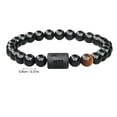 12 Constellation Bracelet Tiger Eye Stone Glass Bead Couple Bracelet