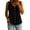 02# Black, variant on Cotton Linen Tank Tops for Women Empire Waist Button Down Blouses V Neck Peplum Tops Casual Sleeveless T-Shirt Black S