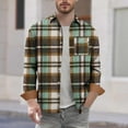 thumbnail image 5 of Felirenzacia Men’s Brushed Plaid Flannel Shirt, Warm Soft Cotton Button Up Workwear Top with Adjustable Cuffs, Green,XL, 5 of 5