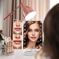 thumbnail image 2 of Makeup Vanity Mirror Magnifying with 21 LED Lights, Cosmetic Standing Table Mirror, 3X/2X Magnified Travel Foldaway Mirror, 180 Degree Rotation White, 2 of 11