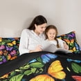 thumbnail image 4 of Homewish Graffiti Butterfly 7 Pieces Bedding Comforter Set,Colorful Flower Floral Full Bedding Set,Oil Painting Fitted Sheet Flat Sheet For Kids,Microfiber Bedroom Decor Reversible, 4 of 8