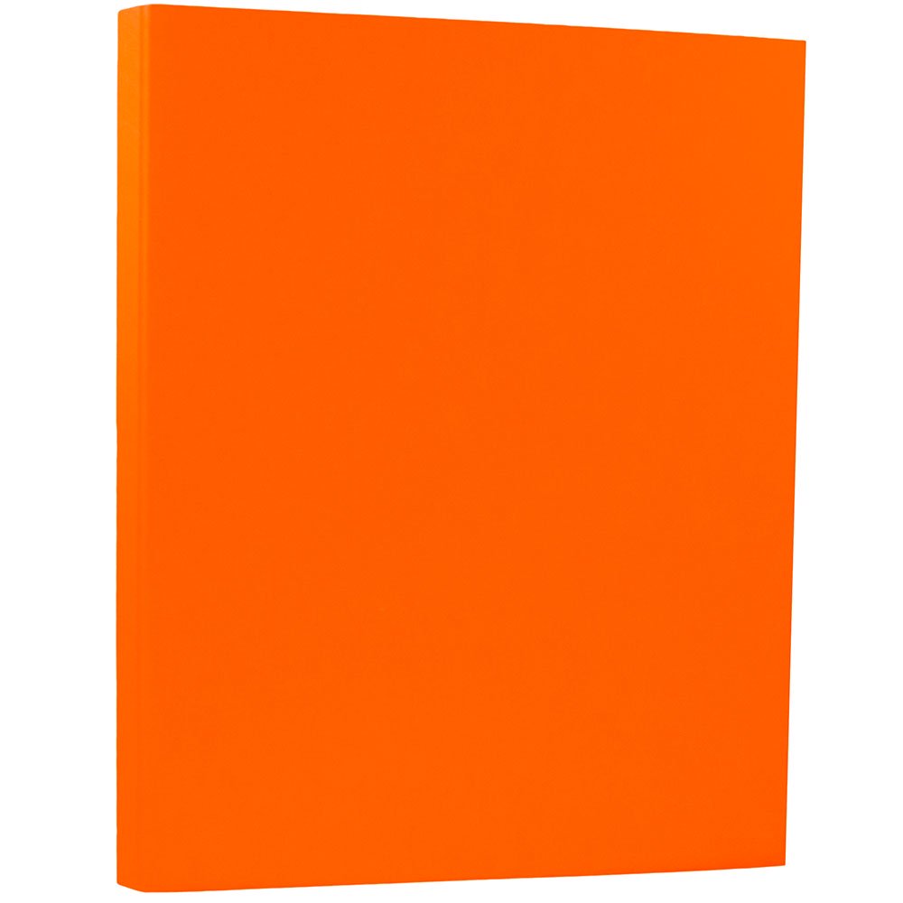 JAM Neon Cardstock, 8.5 x 11, 43lb Orange, 50/Pack