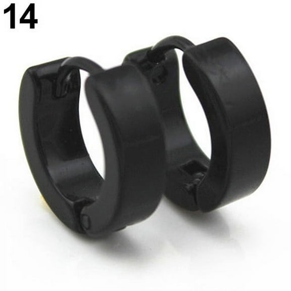 Grandest Birch Men Women Punk Gothic Stainless Steel Hoop Stud Earrings Jewelry Stainless Steel Brown