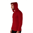 thumbnail image 2 of ZBORIBER Men's Hooded T-shirt, Moisture-wicking,Quick-drying,Red,Sizes S-3XL, 2 of 10