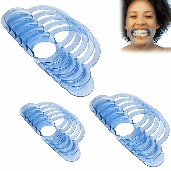 XIRQI Dental Cheek Retractor Mouth Opener for Teeth Whitening C Type Autoclavable,Clear Blue