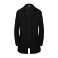 thumbnail image 4 of Iyufng Mid Length Notch Lapel Trench Coat for Men Single Breasted Button Lightweight Water Resistant Business Casual Overcoat Daily Walking, 4 of 7