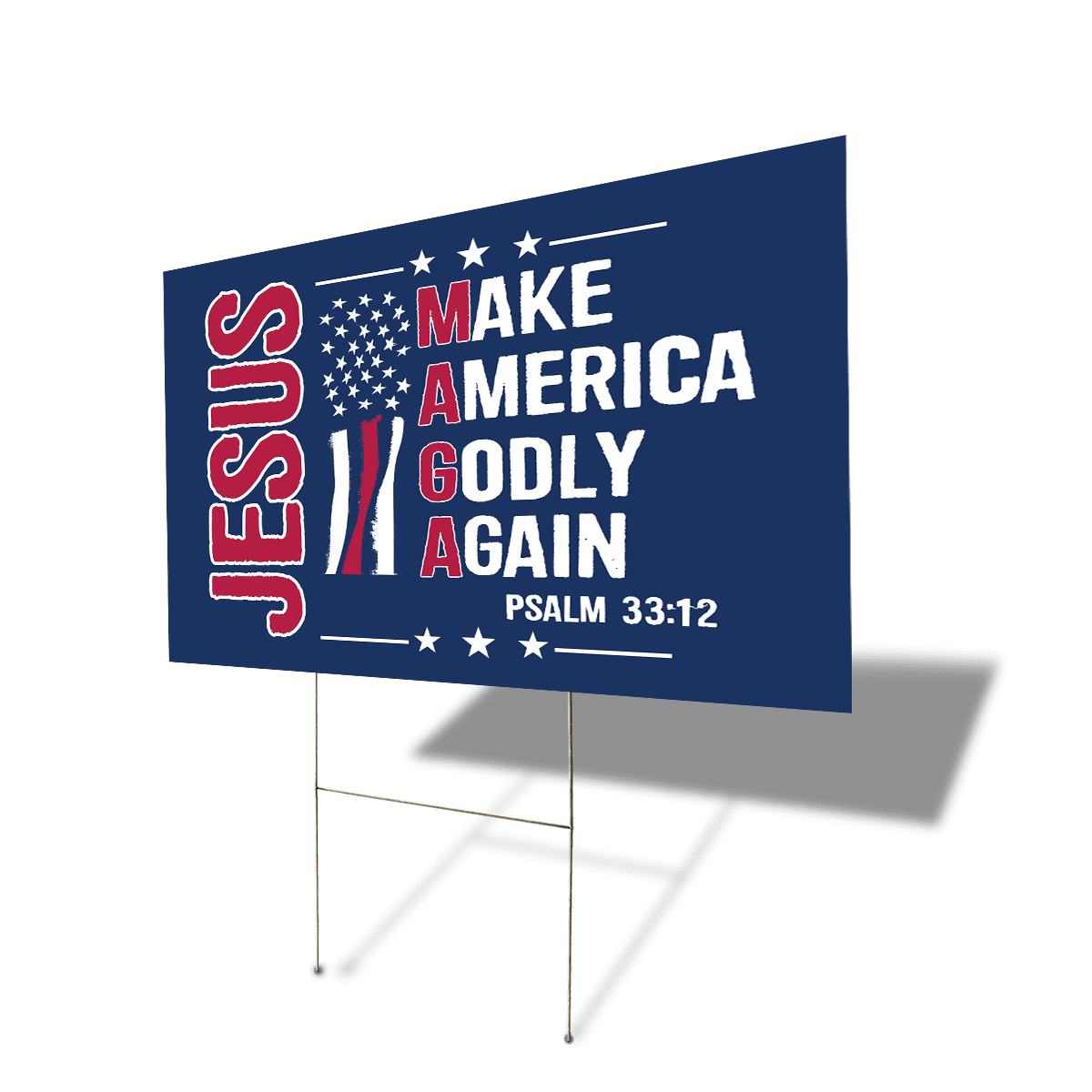 Lotusprinthandmade Make America God Again Patriotic Jesus Lovers Yard Sign 2 Sizes (18x12 inches)