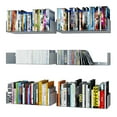 thumbnail image 1 of Wallniture Bali - Estantes flotantes en forma de U para pared, estantes de almacenamiento para CD, DVD y estantería de metal, color blanco, juego de 6, 1 of 8