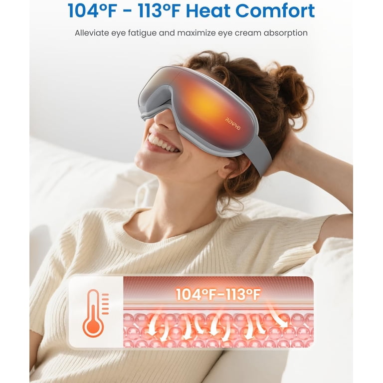 Free Shipping! Renpho Eye Massager with Heat and Vibration, 5 Massage  Modes, Bluetooth Music, Adjustable Headband, USB Rechargeable - Walmart.com