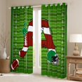 thumbnail image 2 of Homewish Initial A Letter Black Out Curtains for Teen, Rugby Helmet Sports Curtains Pack of 2 (42x63 Each), Cartoon Football Print Bedroom Curtains, Curtains Blackout Decor, 2 of 6