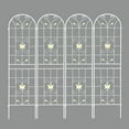 thumbnail image 2 of 4 Pack Metal Garden Trellis 86.7" x 19.7" Rustproof Trellis for Climbing Plants Outdoor Roses Vine Cucumbers Vegetables Flower Support, Cream White, 2 of 7